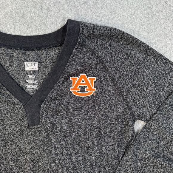 Auburn Tigers Box Seat Clothing Co V-Neck Pullover Gray Knit Size Large Top - Picture 2 of 6